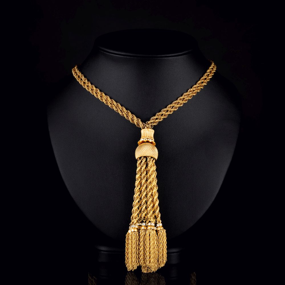 Christian Dior - A long Cord Necklace with Tassel by Henkel & Grosse A long Cord Necklace with Tassel by Henkel & Grosse